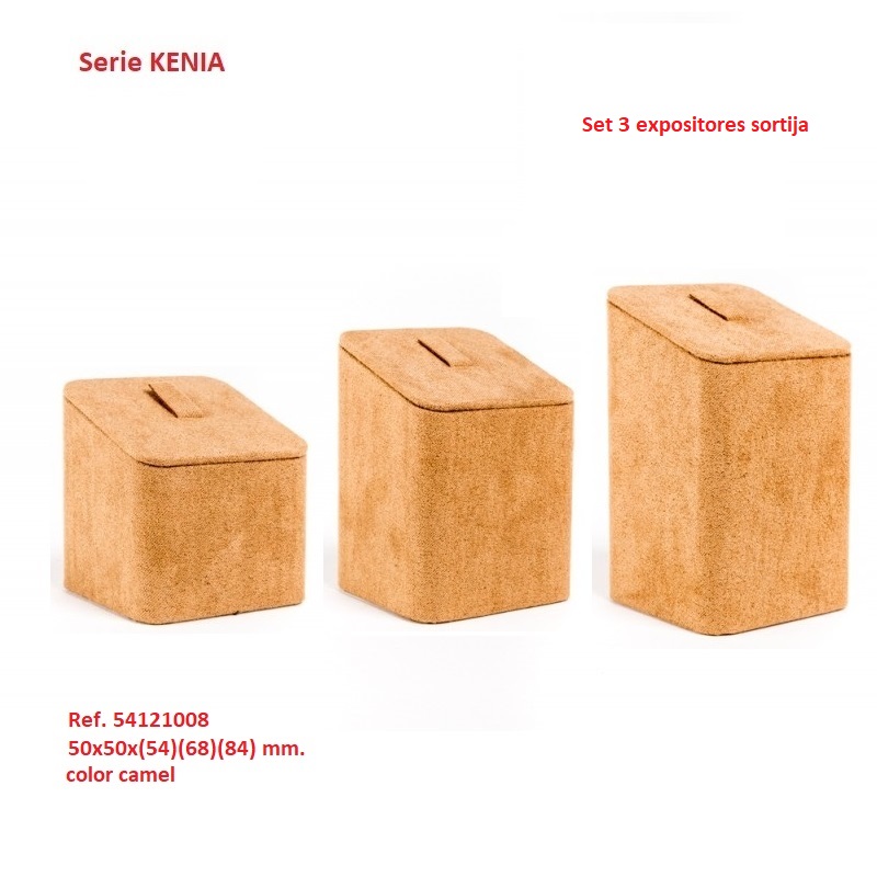 Kenia set 3 cubos sortija lengüeta 50x50x(54-68-84) mm.